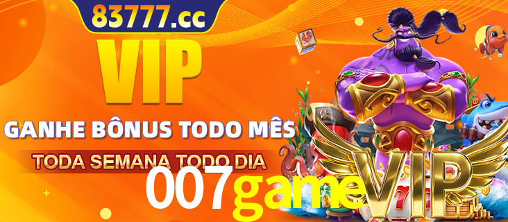 Banner promocional do 007game oferecendo 100% de recompensas adicionais contínuas para quem fizer o login diário (Daily sign-in), com um mascote de coelho.